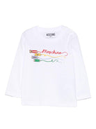 T-shirt per neonati Moschino Kids bianco con stampa a matita - Rubino Kids