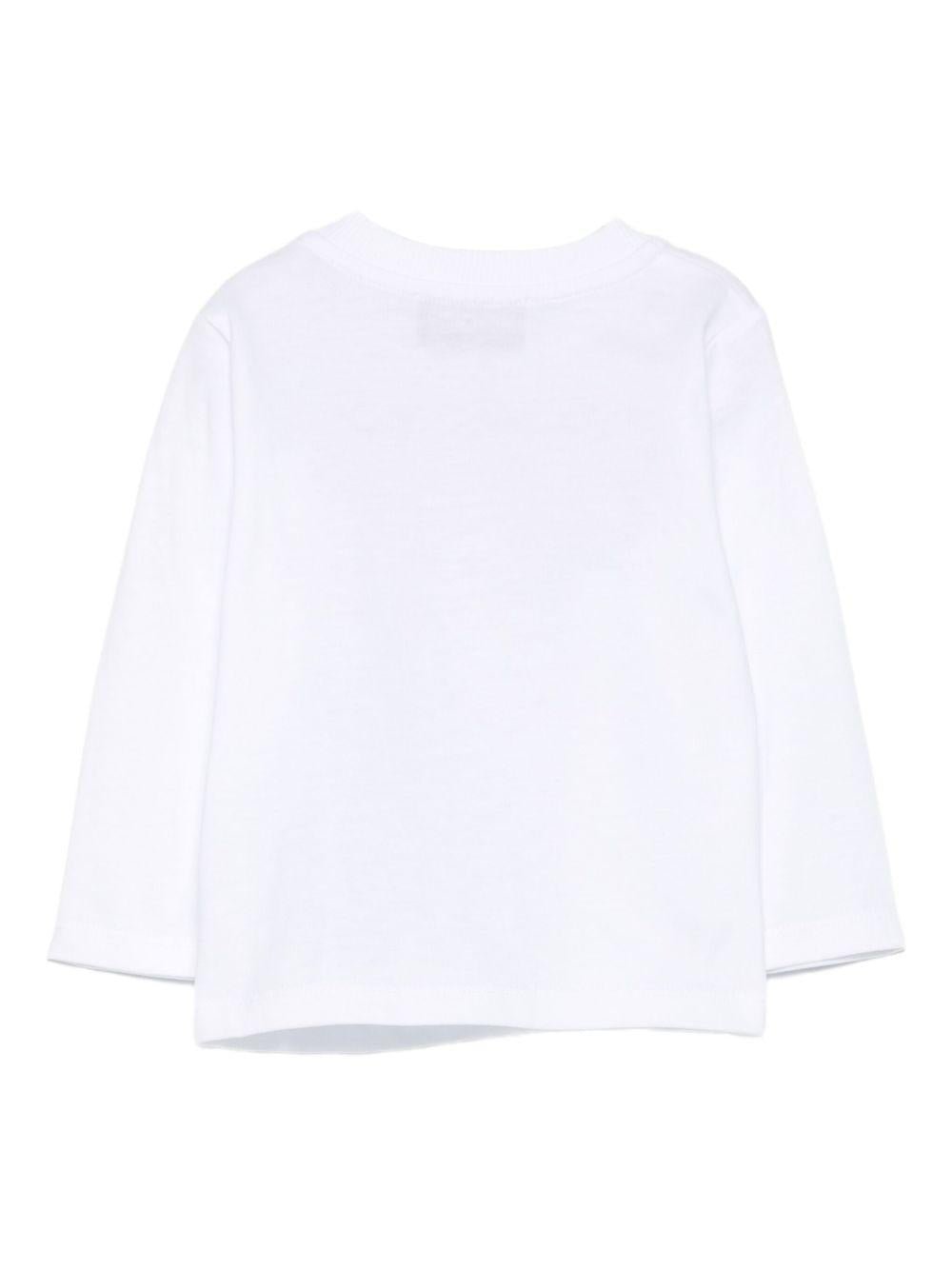 T-shirt per neonati Moschino Kids bianco con stampa a matita - Rubino Kids