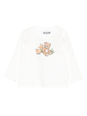 Moschino Kids white graphic print baby T-shirt