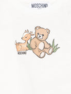 T-shirt per neonati Moschino Kids bianco con stampa grafica - Rubino Kids