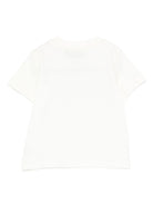 T-shirt per neonati Moschino Kids bianco con stampa logo - Rubino Kids