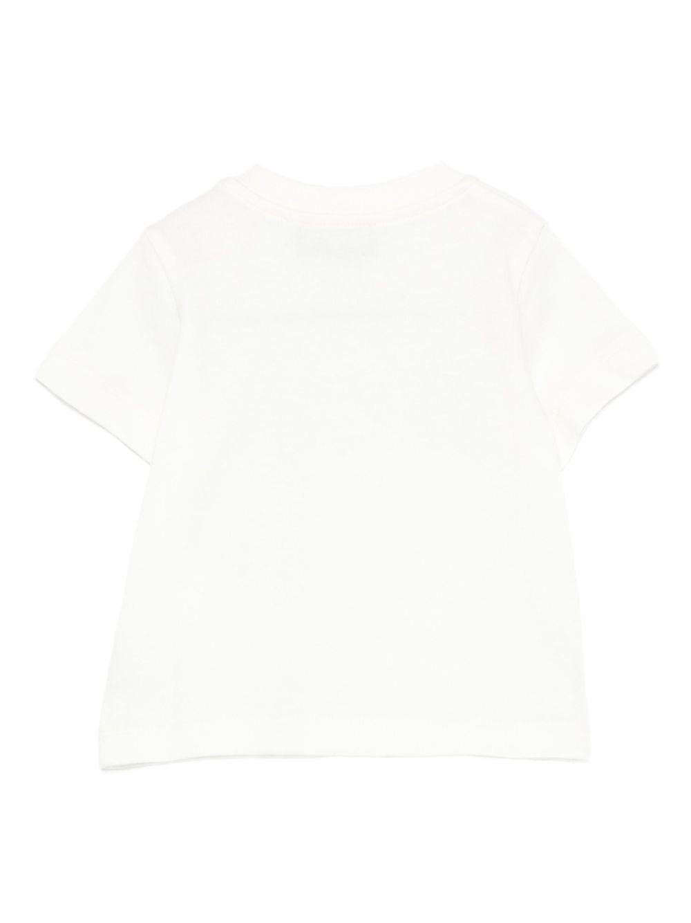 T-shirt per neonati Moschino Kids bianco con stampa logo - Rubino Kids