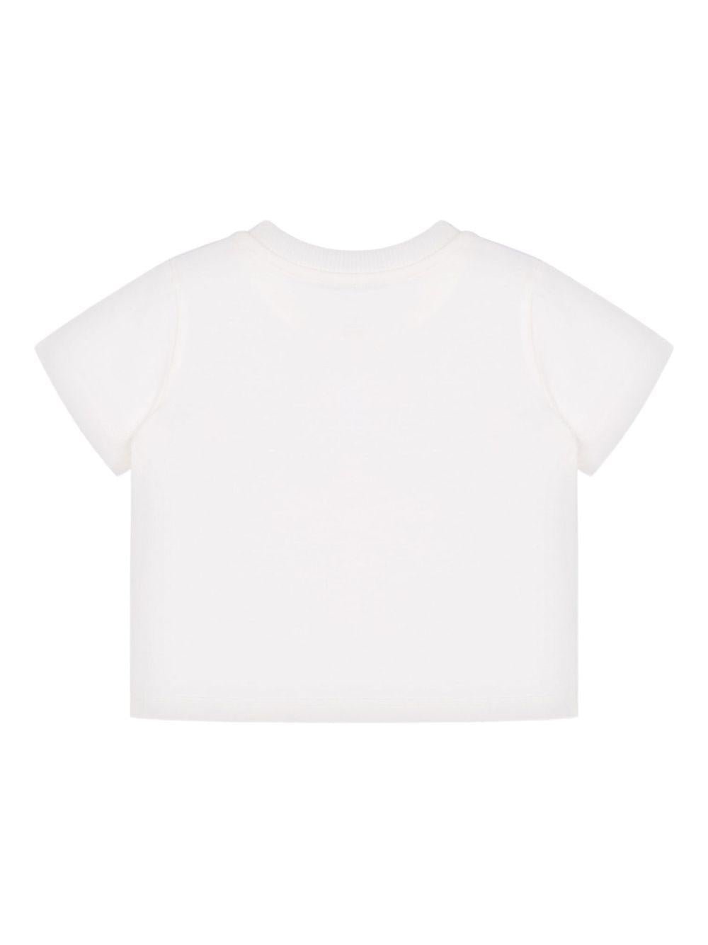T-shirt per neonati Moschino Kids bianco con stampa teddy - Rubino Kids