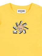 T-shirt per neonati Moschino Kids gialla con logo sul davanti - Rubino Kids