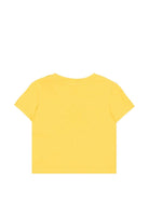 T-shirt per neonati Moschino Kids gialla con logo sul davanti - Rubino Kids