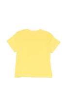T-shirt per neonati Moschino Kids gialla con stampa grafica con tre Teddy Bear - Rubino Kids