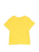 T-shirt per neonati Moschino Kids gialla con Teddy Bear ricamato - Rubino Kids