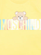 T-shirt per neonati Moschino Kids giallo con stampa Teddy Bear - Rubino Kids