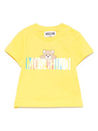 T-shirt per neonati Moschino Kids giallo con stampa Teddy Bear - Rubino Kids