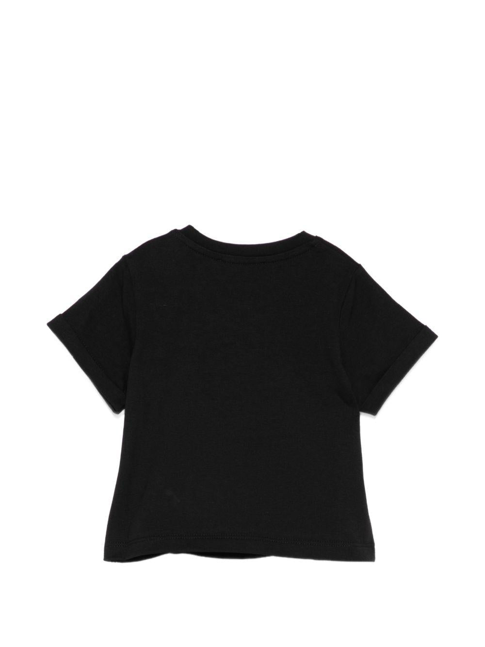 T-shirt per neonati Moschino Kids nera con stampa Teddy Bear - Rubino Kids