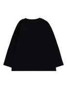 T-shirt per neonati Moschino Kids nero a maniche lunghe con stampa teddy - Rubino Kids