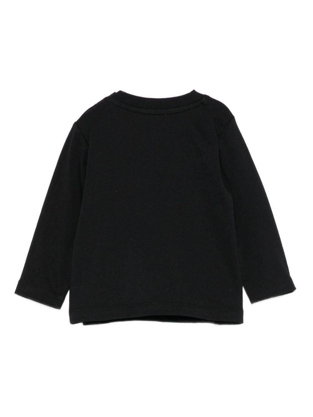 T-shirt per neonati Moschino Kids nero con orsetto ricamato - Rubino Kids