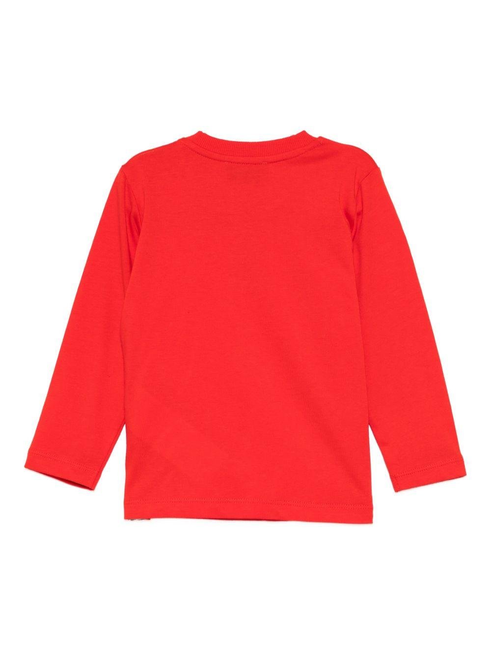 T-shirt per neonati Moschino Kids rossa con logo Teddy Bear sul davanti - Rubino Kids