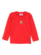 T-shirt per neonati Moschino Kids rossa con logo Teddy Bear sul davanti - Rubino Kids