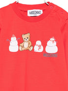 T-shirt per neonati Moschino Kids rosso con stampa grafica - Rubino Kids