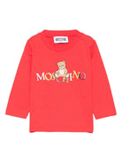 T-shirt per neonati Moschino Kids rosso con stampa logo - Rubino Kids