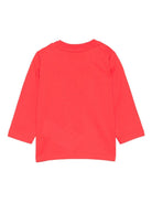 T-shirt per neonati Moschino Kids rosso con stampa logo - Rubino Kids