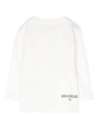 T shirt per neonato bianca con stampa logo RICHMOND centrale 50% Rock & Roll centrale - Rubino Kids