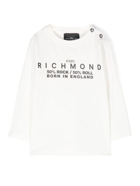 White baby T-shirt with RICHMOND logo print in the center 50