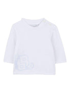 T-shirt per neonato Boss Kids bianca con grafica con logo - Rubino Kids