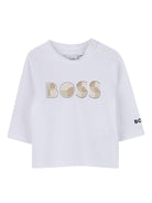 T-shirt per neonato Boss Kids bianca con maniche a 3/4 - Rubino Kids