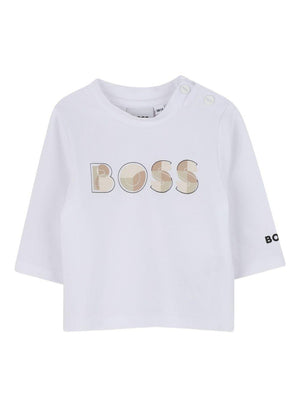 Boss Kids White 3/4 Sleeve Baby T-Shirt