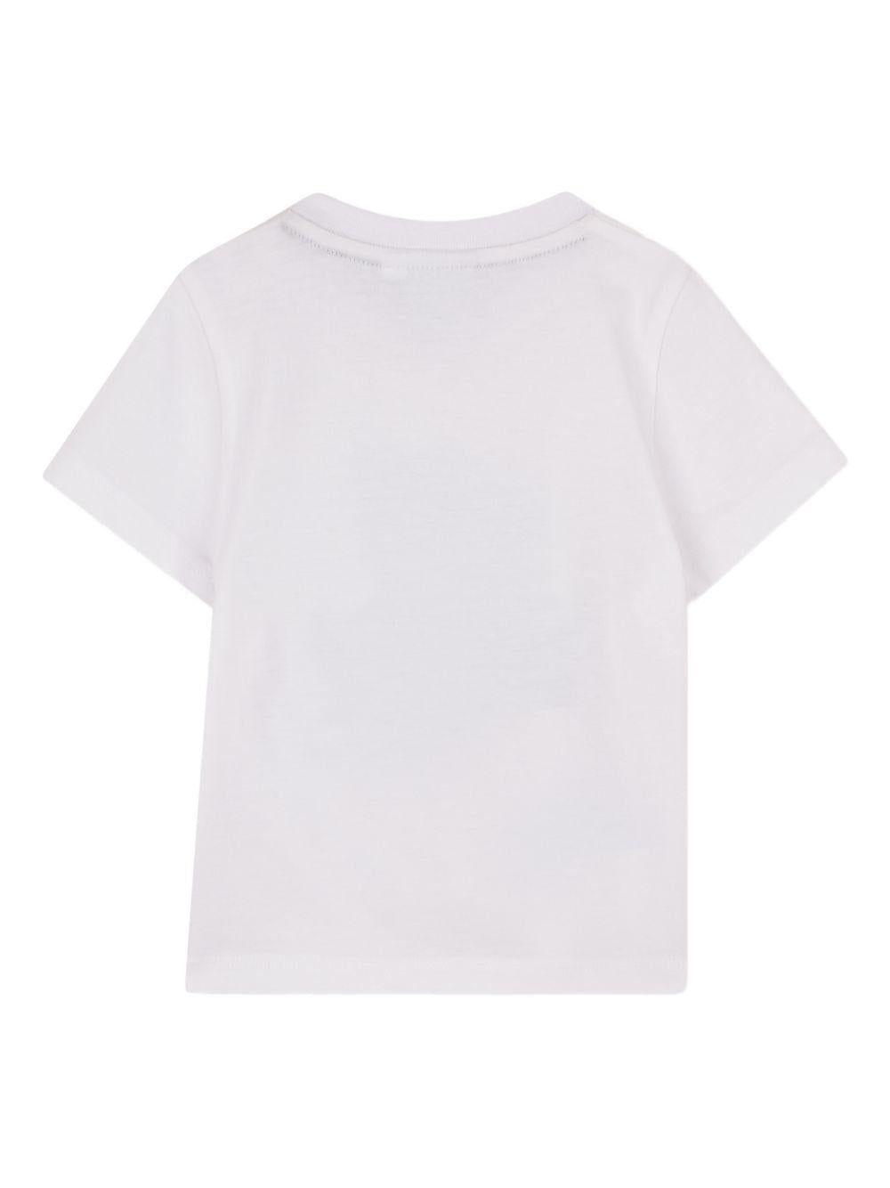 T-shirt per neonato Boss Kids bianca con stampa grafica sul davanti - Rubino Kids