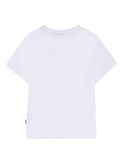 T-shirt per neonato Boss Kids bianca con stampa grafica sul davanti - Rubino Kids