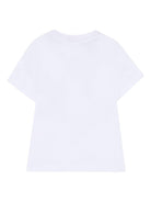 T-shirt per neonato Boss Kids bianca con stampa logo sul davanti - Rubino Kids