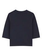 T-shirt per neonato Boss Kids blu con stampa logo sul davanti - Rubino Kids