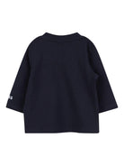 T-shirt per neonato Boss Kids blu con stampa sul logo sul davanti - Rubino Kids