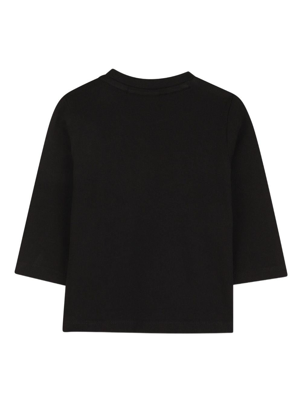 T-shirt per neonato BOSS Kids nera con stampa con logo - Rubino Kids