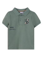T-shirt per neonato Boss Kids verde con colletto stile polo - Rubino Kids