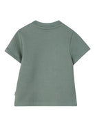 T-shirt per neonato Boss Kids verde con stampa logo sul davanti - Rubino Kids