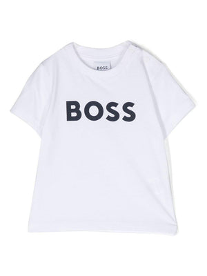 T-shirt per neonato BOSS Kidswear bianco con stampa