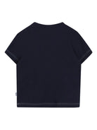T-shirt per neonato Boss Kidswear blu con stampa grafica - Rubino Kids