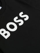 T-shirt per neonato BOSS Kidswear nero con stampa - Rubino Kids