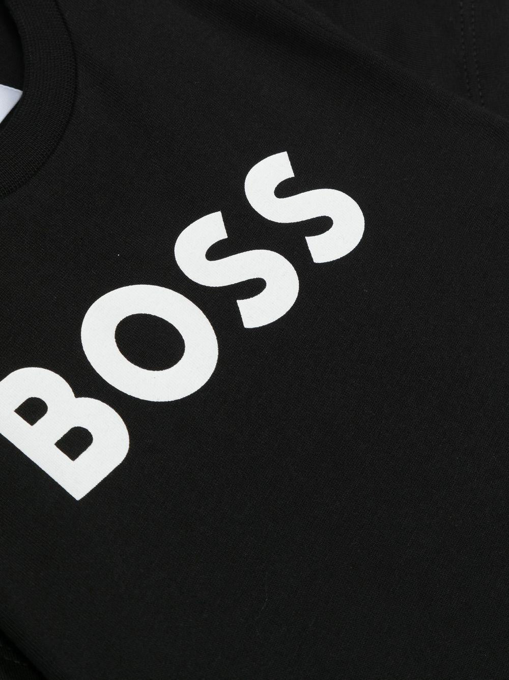 T-shirt per neonato BOSS Kidswear nero con stampa - Rubino Kids