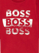 T-shirt per neonato BOSS Kidswear rosso con stampa grafica e maniche lunghe - Rubino Kids