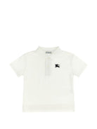 T-shirt per neonato Burberry Kids bianca con colletto a punta - Rubino Kids