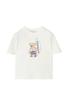 T-shirt per neonato Burberry Kids bianca con stampa grafica - Rubino Kids