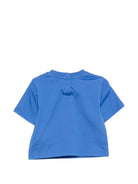 T-shirt per neonato Burberry Kids blu con inserti con motivo Vintage Check - Rubino Kids