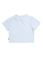T-shirt per neonato Burberry Kids blu con stampa logo sul davanti - Rubino Kids