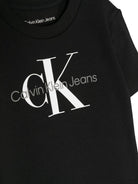 T-shirt per neonato Calvin Klein Kids nero con stampa logo sul davanti - Rubino Kids