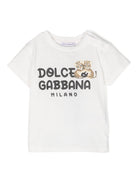 T-shirt per neonato Dolce & Gabbana Kids bianco con stampa - Rubino Kids