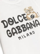 T-shirt per neonato Dolce & Gabbana Kids bianco con stampa - Rubino Kids