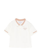 T-shirt per neonato Emporio Armani Kids beige con logo aquila sul davanti - Rubino Kids