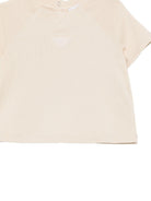 T-shirt per neonato Emporio Armani Kids beige con logo Aquila sul davanti - Rubino Kids