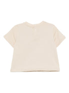 T-shirt per neonato Emporio Armani Kids beige con logo Aquila sul davanti - Rubino Kids