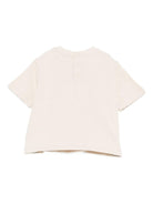 T-shirt per neonato Emporio Armani Kids beige con logo sul davanti - Rubino Kids